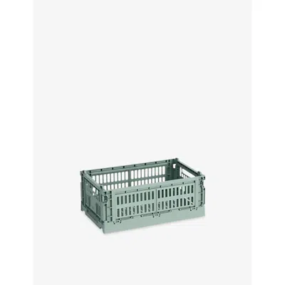 Hay Sage Green Colour Stackable Small Plastic Crate 26cm X 17cm