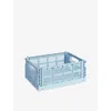 Hay Soft Blue Colour Stackable Medium Plastic Crate 34cm X 26cm