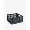 Hay Charcoal Square Colour Crate Medium In Gray