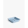 Hay Square-shape Glazed Terracotta Soap Dish In Light Blue
