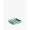 Hay Square-shape Glazed Terracotta Soap Dish In Light Green