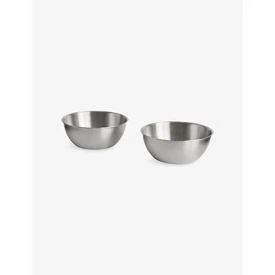 Hay Stainless Steel Outdoor Market Set Of Two Stainless-steel Bowls In Silver
