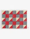 Hay Stripe Red Sobremesa Patchwork Linen And Cotton-blend Placemat 43cm X 31cm In Stripe Red