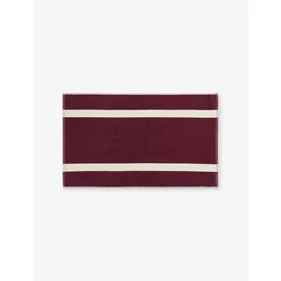Hay Striped Cotton Bath Mat Burgundy