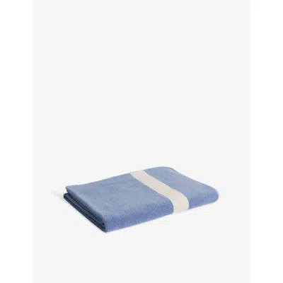 Hay Striped Cotton Bath Sheet Dusty Blue