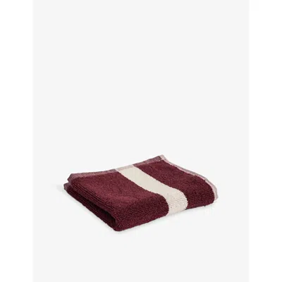 Hay Striped Cotton Wash Cloth Burgundy