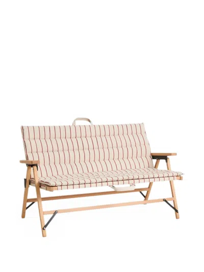 Hay Striped Quilted Cushion In Neutral