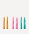 Hay Twist Candles Set Of Six In Multi-coloured
