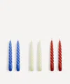 Hay Twist Candles Set Of Six In Multi-coloured