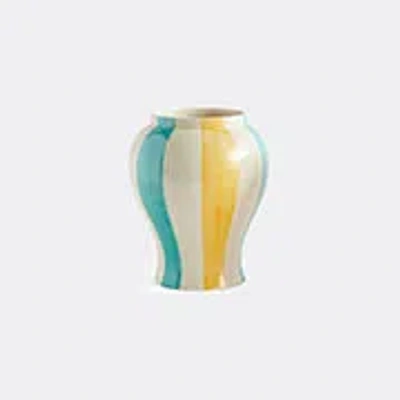 Hay Sobremesa Stripe Vase-large-green And Yellow