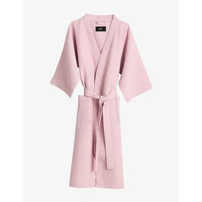 Hay Waffle Cotton-blend Bathrobe Cool Pink