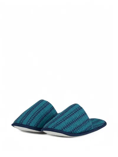 Hay Waffle-knit Slippers In Blue