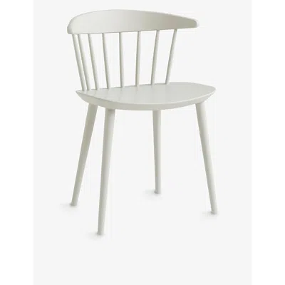 Hay Warm Grey J104 Lacquered Beech Chair In White