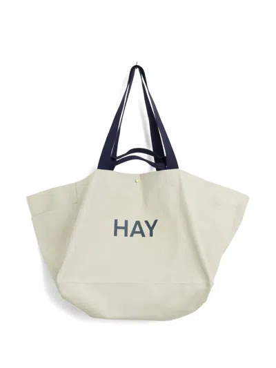 Hay Weekend Logo-embroidered Tote Bag In Neutral