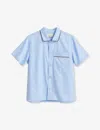 Hay Womens Soft Blue Outline Contrast-trim Organic-cotton Pyjama Shirt