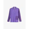 Hay Womens Vivid Purple Duo Relaxed-fit Long-sleeve Cotton Pyjama Shirt