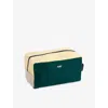 Hay Womens Dark Green Multi Branded Colour-block Cotton Wash Bag
