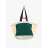 Hay Womens Small Weekend Colour-block Cotton-canvas Tote Bag Dark Green Multi In Dark Green Multi