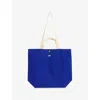 Hay Womens Electric Blue Everyday Logo-print Cotton Tote Bag In Electric Blue
