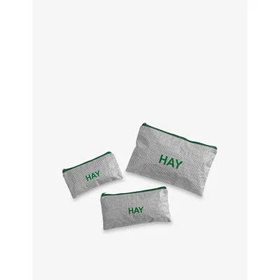 Hay Womens Grey Candy Mono Plastic Wash Bags Set Of Three