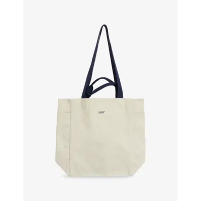 Hay Womens Grey Everyday Logo-print Cotton Tote Bag