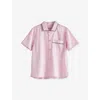 Hay Outline Short Sleeve Pajama Shirt In Soft Pink