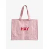 Hay Womens Light Pink Candy Plastic Medium Shopping Bag