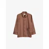 Hay Womens Milk Chocolate Outline Contrast-piping Cotton Pyjama Shirt