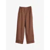 Hay Womens  Outline Contrast-piping Cotton Pyjama Trousers In Milk Chocolate