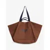 Hay Womens Weekend Logo-print Cotton Tote Bag Milk Chocolate In Milk Chocolate