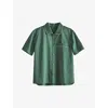 Hay Womens Emerald Green Outline Contrast-trim Organic-cotton Pyjama Shirt In Emerald Green