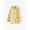 Hay Womens Soft Yellow Outline Contrast-trim Organic-cotton Pyjama Shirt In Soft Yellow