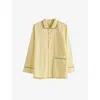 Hay Womens Soft Yellow Outline Contrast-trim Organic-cotton Pyjama Shirt In Soft Yellow
