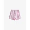 Hay Womens Soft Pink Outline Contrast-trim Organic-cotton Pyjama Shorts