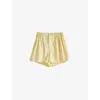 Hay Womens Soft Yellow Outline Contrast-trim Organic-cotton Pyjama Shorts In Soft Yellow