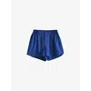 Hay Womens Vivid Blue Outline Contrast-trim Organic-cotton Pyjama Shorts