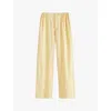 Hay Womens Soft Yellow Outline Contrast-trim Organic-cotton Pyjama Trousers