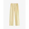 Hay Womens Soft Yellow Outline Contrast-trim Organic-cotton Pyjama Trousers