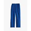Hay Womens Vivid Blue Outline Contrast-trim Organic-cotton Pyjama Trousers In Vivid Blue