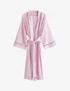 Hay Mens Soft Pink Outline Shawl-lapel Cotton Robe In Soft Pink