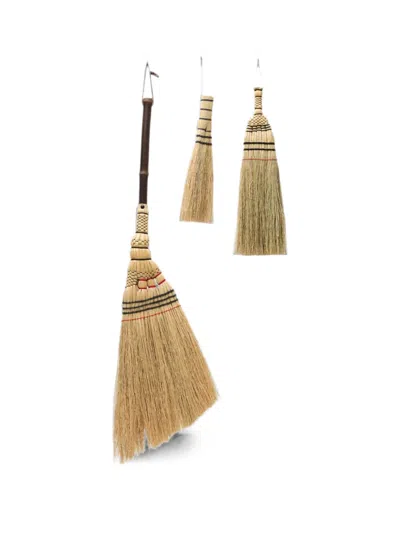 Hay Woven Bamboo Broom In Neutral