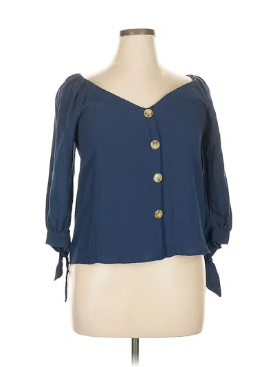Pre-owned Hayden 3/4 Sleeve Blouse In Blue