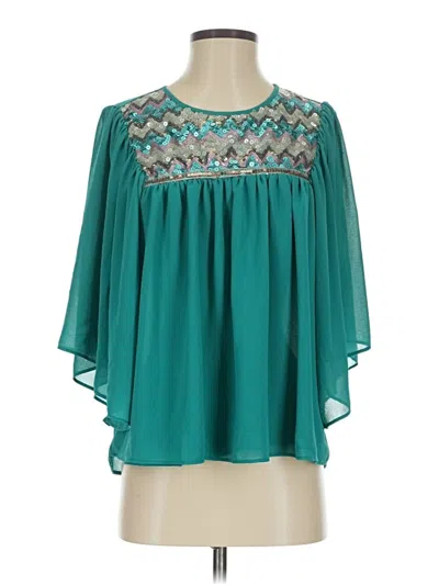 Pre-owned Hayden 3/4 Sleeve Blouse In Blue