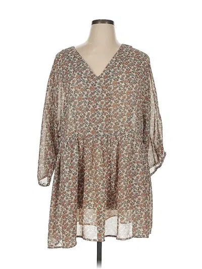 Pre-owned Hayden 3/4 Sleeve Blouse In Brown