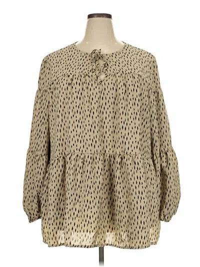 Pre-owned Hayden 3/4 Sleeve Blouse In Tan