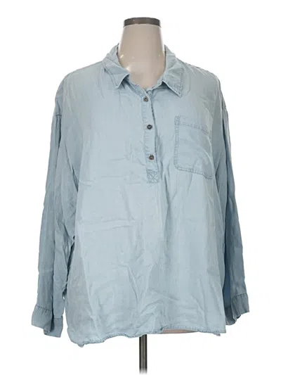 Pre-owned Hayden 3/4 Sleeve Button Down Shirt In Blue