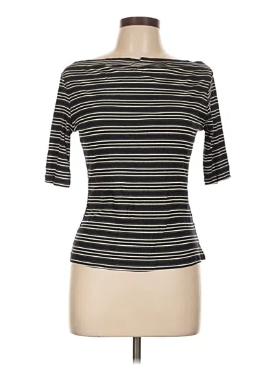 Hayden 3/4 Sleeve Top Black Boatneck Tops