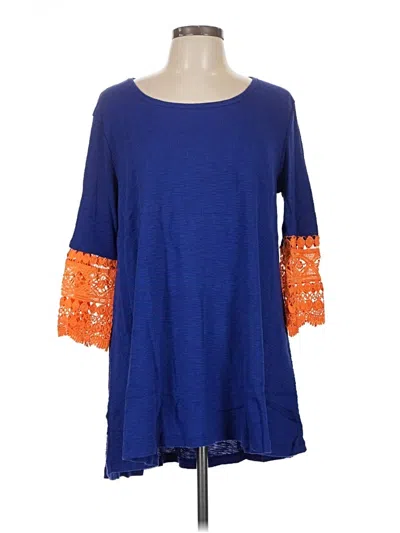 Pre-owned Hayden 3/4 Sleeve Top Blue Boatneck Tops