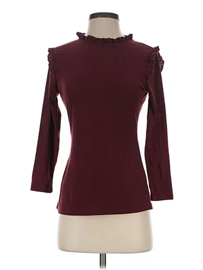Pre-owned Hayden 3/4 Sleeve Top Burgundy Turtleneck Tops