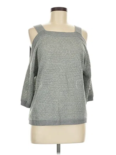 Pre-owned Hayden 3/4 Sleeve Top Gray Cold Shoulder Neckline Tops
